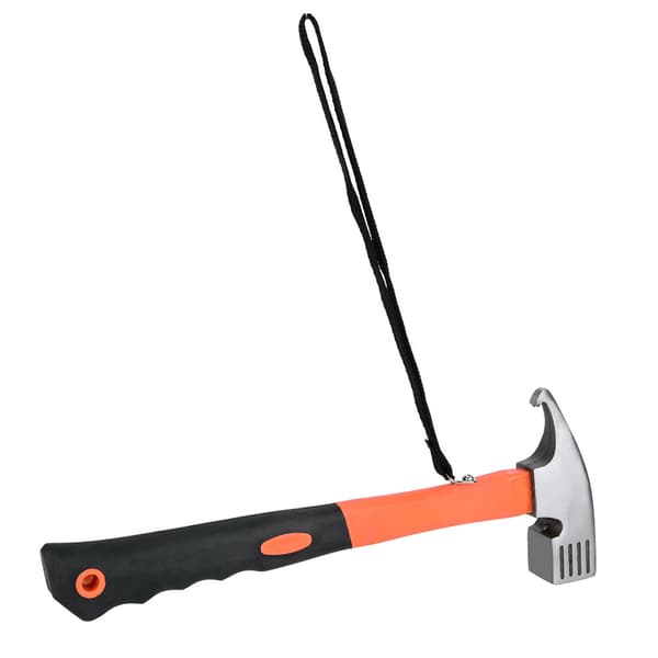 Utendørs Camping Hammer Høyfast Hode Gummigrep med Lanyard (oransje)