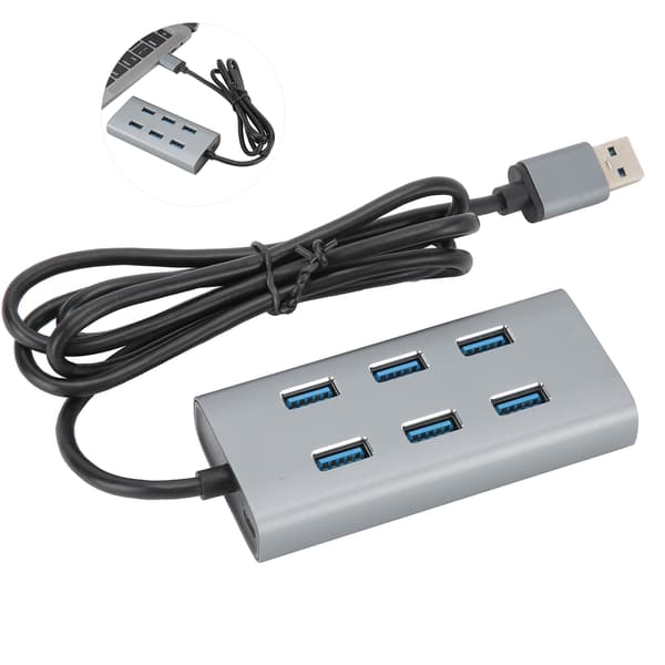 USB 3.0 Hub 7 Porte 5Gbps Aluminiumlegering Bærbar Adapter til PC Laptop