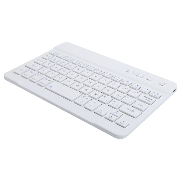 Mini Bluetooth Tastatur 59 Taster Bærbar Tablet Computer Hvid 7in HB028