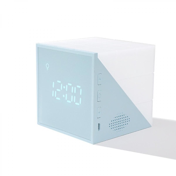 Digital väckarklocka, lättinställd kub väckarklockor uppgradering med USB port, färgglada nattljusklockor presenter för barn.