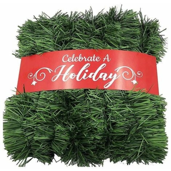 5M Green Grass Christmas Decoration Handmade Artificial Christmas Wreath, Flower Wreath Ideal Christmas Decor for Your D