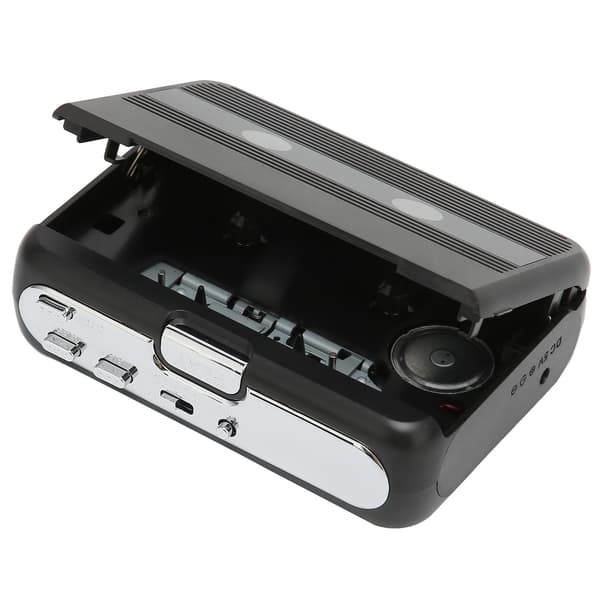 TON007B Bluetooth Kassetteafspiller med Auto Reverse Stereo Hovedtelefonfunktion Sort