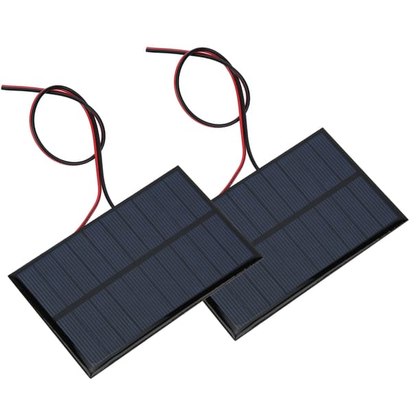 2 stk. Mini solpanelmodulsystemoplader 5V 250mA batteri med 30 cm 11,8 tommer kabel