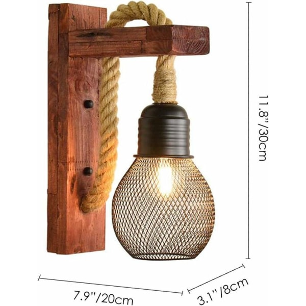 Retro industrial style wall lamp Creative lamps (log with black cover), for indoor and outdoor