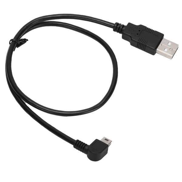 USB A - Mini B Uros Uros Vasen Kulma Virtalähde Latauskaapeli PC:lle