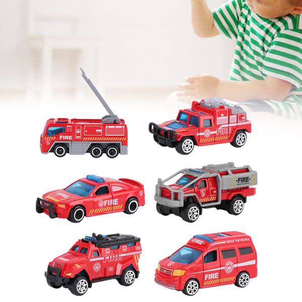 6 st 1:64 Ingenjörsbil Modell Legering Simulering Fordon Bilmodell Barnleksak B Stil