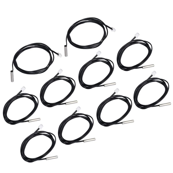 10 stk. NTC termistor temperatursensor probe 5x25mm sylindrisk hode 5K B3470