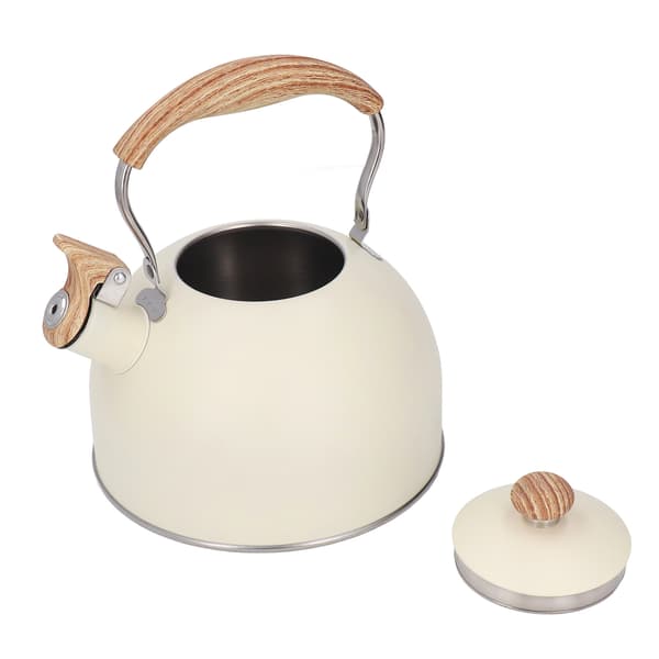 Visslande vattenkokare i rostfritt stål, 2,5 l, beige