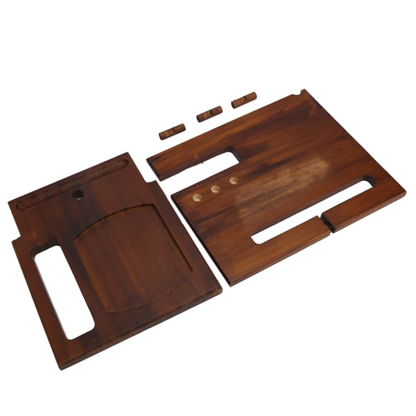 Multifunktionel Mobiltelefon Base Ur Glas Nøgleholder Organizer til Hjemmekontor