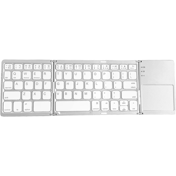 Trådløst bluetooth ultratyndt tri-fold tastatur Sliver Standard Edition