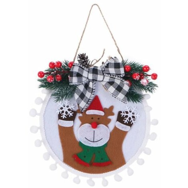 Christmas Decorations Christmas Wreath Christmas Tree Ornaments Door Hanging Decorations (Reindeer)