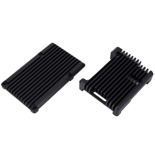 Bundkortskal Sort aluminiumslegering passer til RaspberryPi 3 Model B 2b/3b+