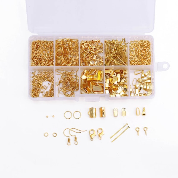 DIY Øreringe Tilbehør Ørering Materiale Perler Materiale Pakke Håndlavede smykker Tilbehør -Guld
