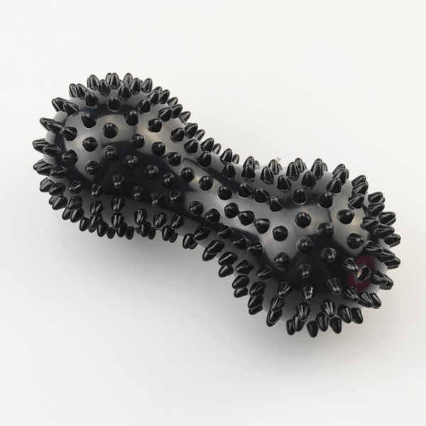 Jordnötsmassageboll, avkopplande muskelfasciaboll för yoga, PVC fotmassageboll (svart),