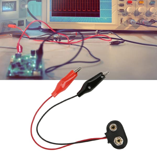 20 stk. 9V batterikontakt til krokodilleklemme kabel ledningstråd probe 15 cm lengde