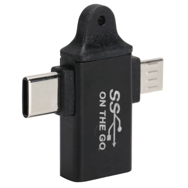 2 i 1 OTG-omvandlare USB 3.0 till Micro USB och Type C-adapter stöder höghastighetsdatasynkronisering snabbladdning