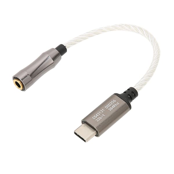 Typ C till 3,5 mm Hörlursförstärkare 15 cm 5,9 tum 120 dB för Android PC Silver