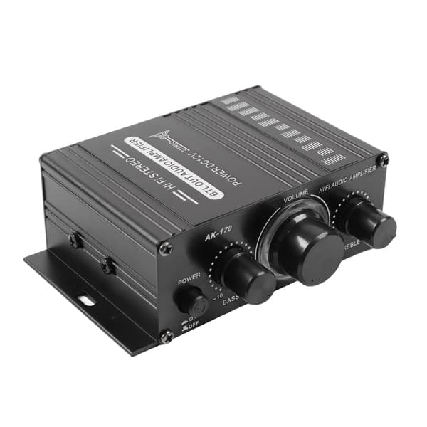 Bil Ljud Effektförstärkare Dubbelkanal USB SD AUX Bluetooth Stereo Mini 12V