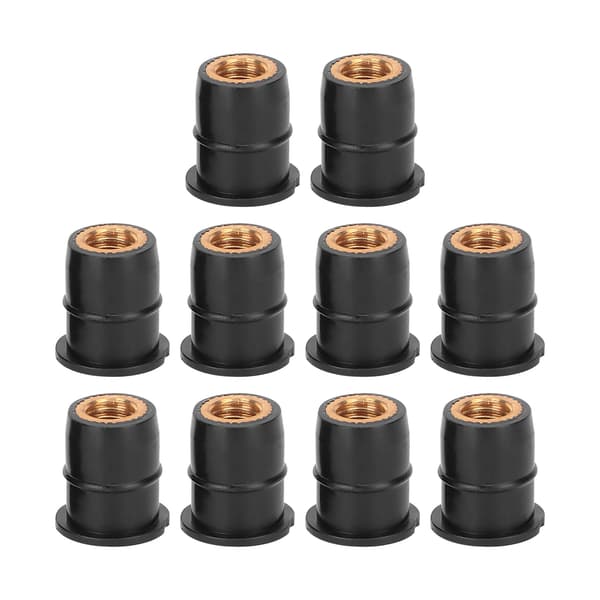 10 st M6x0,8 mm Gummibrassmutter för Motorcykel ATV Vindrutor Kaross