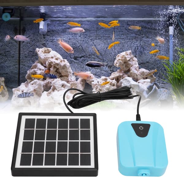 Solcellsdriven Luftpump AC DC Dubbel Användning Solcells Aerator Oxygenator för Akvarier
