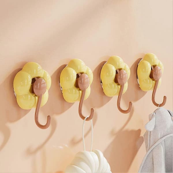 Inga borrkrokar för badrumsduschvägg Multifunktionell för hallens klädhängare Lemon Yellow Hook