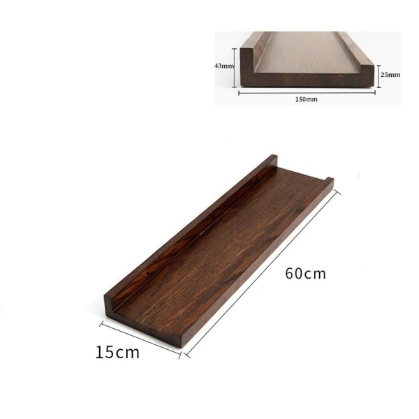 seinähylly, halkaistu mänty seinähylly (ruskea 12*60cm)