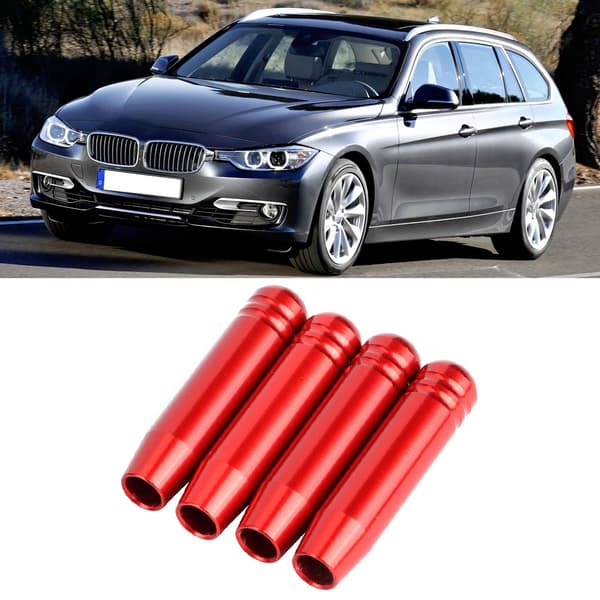 4 stk. dørpinner i aluminium, knappedeksel til BMW E90 3-serie 2004 til 2013 rød