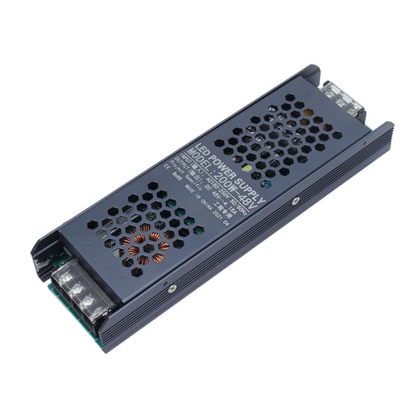 LED Switching Strømforsyning Driver Magnetisk Lys Transformer 48V AC180-250V 200W 4.16A Sort Lang Stribe