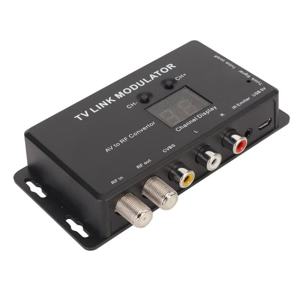 TV Link Modulator Justerbar PAL NTSC AV til RF Konverter med USB-ladekabel til AV-kilde Set Top Bokse