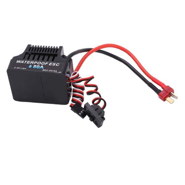 1/8 RC Bil Børsteløs ESC 80A Vanntett T-plugg 6V 5A SBEC Multippel Beskyttelse