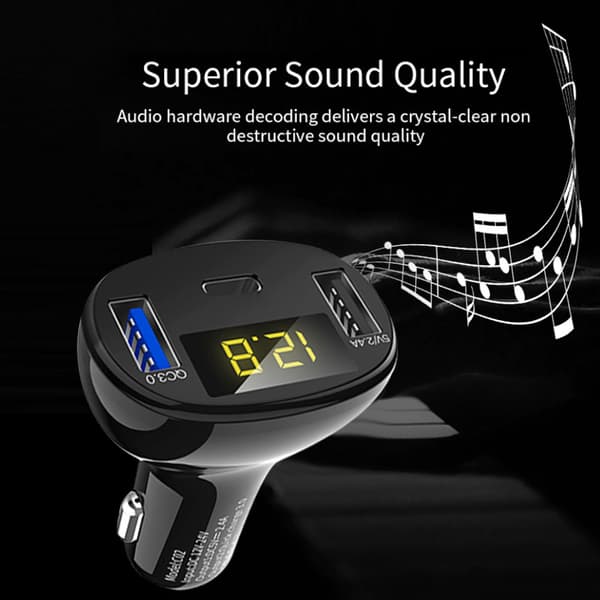 5V 2.4A QC3.0 Dobbel USB Rask Billader Sigarettenneradapter Universal