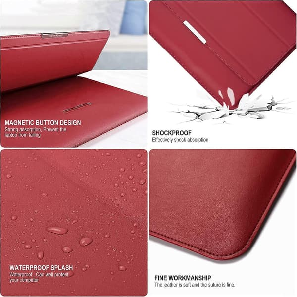 13-13,5 tums laptopfodral med stativfunktion Mjukt PU-läder (roséguld) square