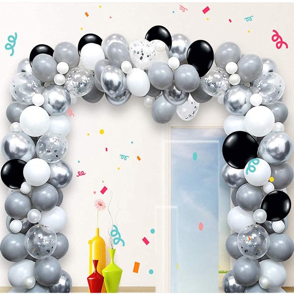 33 stk ballonsæt, 40 tommer sorte digitale balloner i folie, dekoration til bryllupsfødselsdagsfest—sort-60,