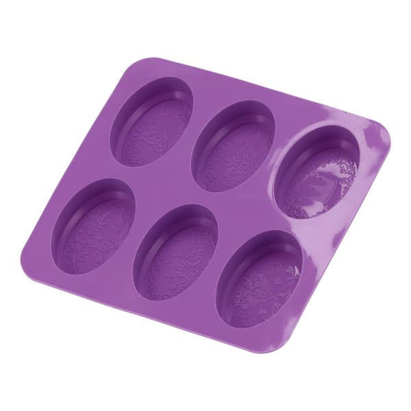 6 gitter original oval silikone sæbeform til håndlavet bageri