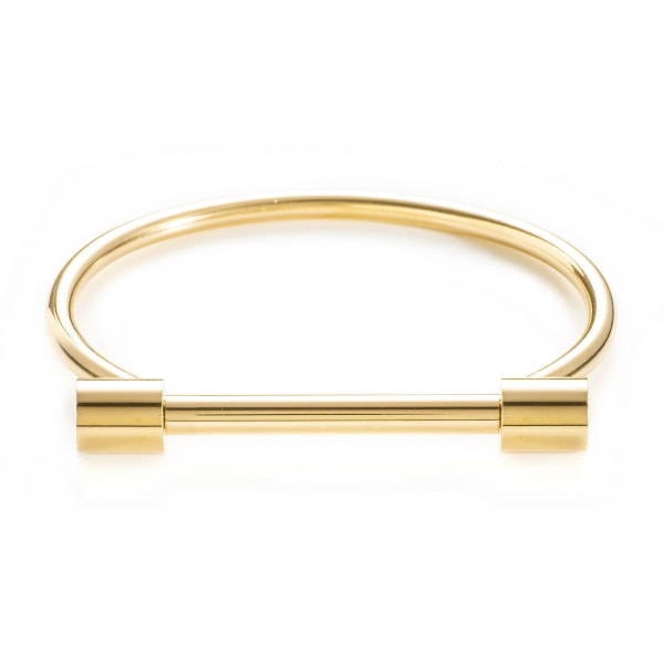 Manschet Armbånd D Form Bar Skrue Lås Hestesko Armbånd Smykker Mænd Kvinder Gold
