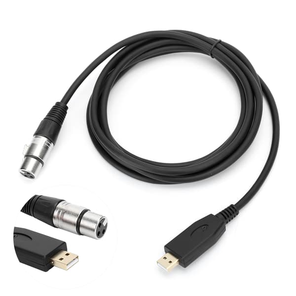 Professionelt USB Han til XLR Hun Mikrofonkabel 200cm
