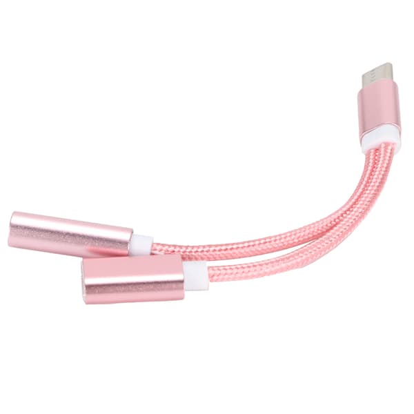 Typ C till 3,5 mm Ljudladdaradapter 2 i 1 Roséguld för Xiaomi Huawei