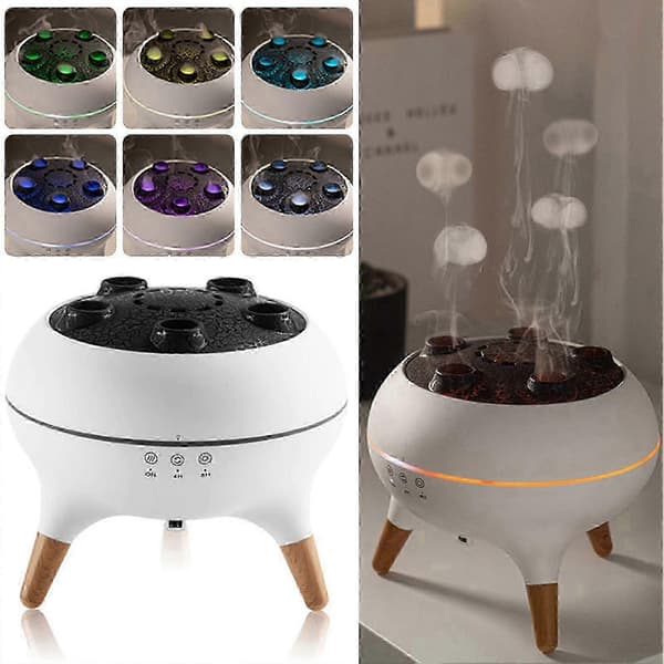 Dynamiska Dansande Maneter Luftfuktare 250ml Eterisk Olja Diffusorer 7-färgs LED Manet Dimma Luftfuktare