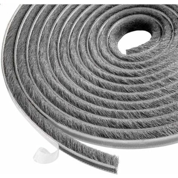 6m Brush Strip, Windproof and Dustproof Self Adhesive Adhesive Brush Seal for Movable Windows and Doors, 9mm Width x 9mm