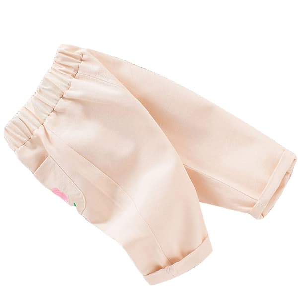 Joggingbukser til børn, afslappede, tætsiddende, blød elastisk talje, ankel-længde, beige 100