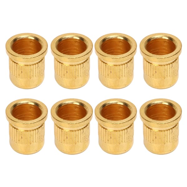 8PCS Gitarrsträngshylsa Legering Kompakt Bas Genom Kroppsspänne för Ersättning Gyllene