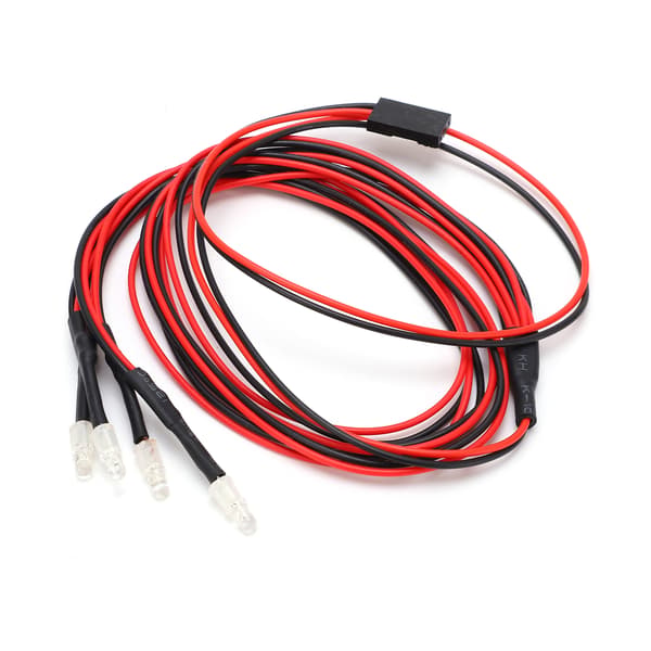 4 stk. RC Bil LED Lys 3 Kanal Kontroll Frontlykt for 1/10 1/8 Modellbiler