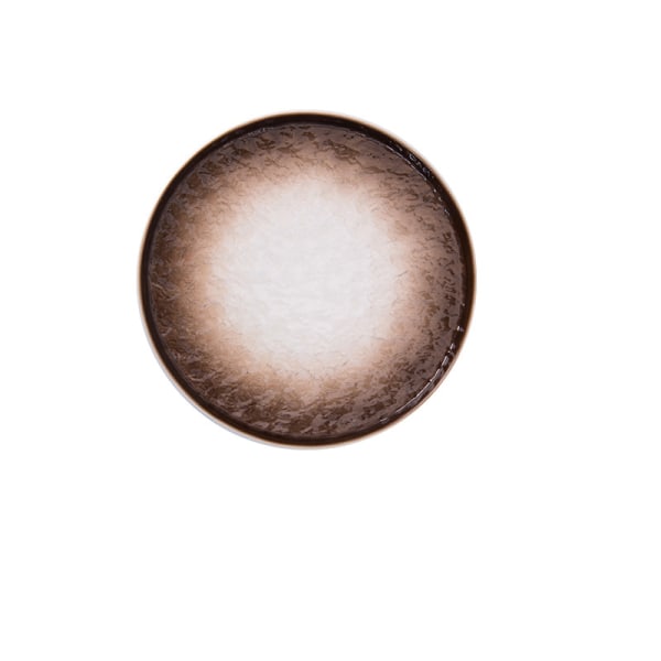 Kivijyväinen keraaminen pyöreä hedelmälautanen, ruskea, 10 tuumaa (25,5 * 25,5 * 2,5 cm),