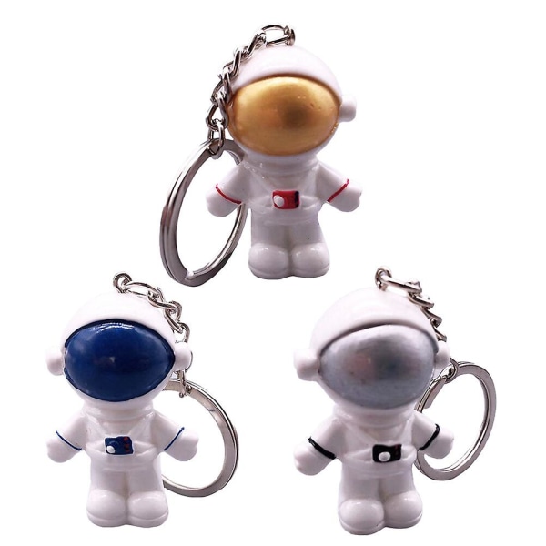 3 stk Astronaut Shape Design nøgleringe nøglevedhæng Taske ornamenter (tilfældig farve)