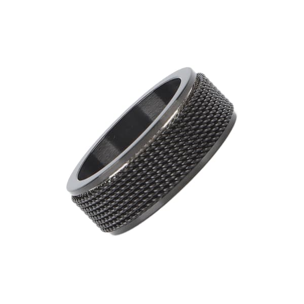 8 mm lydløs titanium spinnerring til mænd, angstlindring, stress, sort, 57 mm, 2,2 tommer