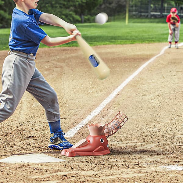 Børne Baseball Pitching Machine Automatisk Pitching Sæt med Bat 3 Pink Bolde