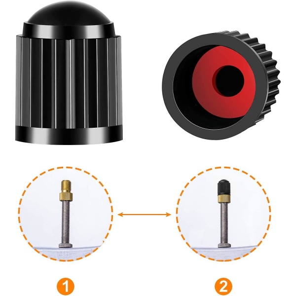 Hzjd 6 delar Presta ventiladapter, Presta till Schrader konvertering för cyklar, pumpa upp dina däck med standardpump eller luftkompressor, 12 delar däck V