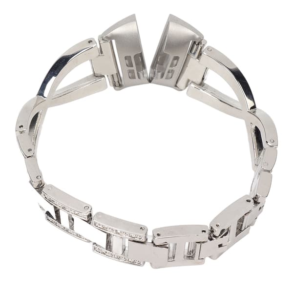 Samsung Galaxy Watch Rem Zinklegering Bling Elegant Armbånd Udskiftning til Mænd Kvinder Sølv