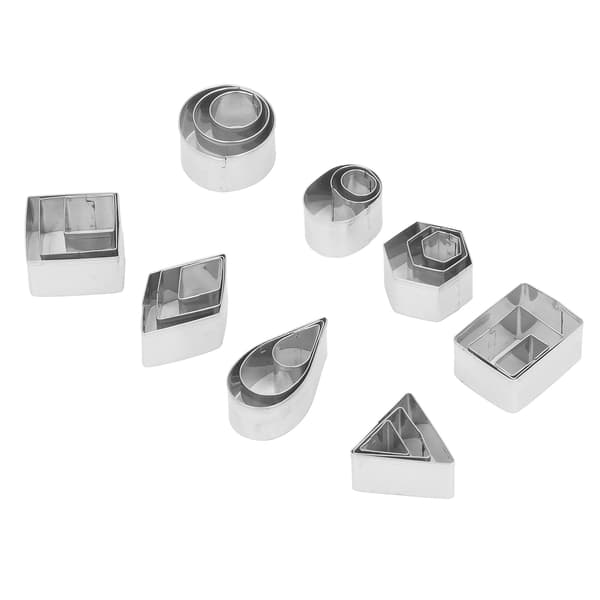 24 st Rostfritt Stål Geometriska Kakformar DIY Bakning Kexformar