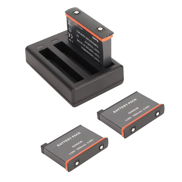 Insta 360 X3 Action Kamera 3-slots batterioplader med Type C-kabel og 3 udskiftningsbatterier